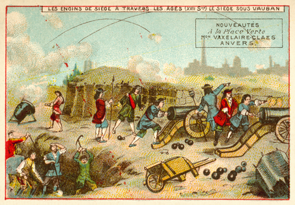 Siege warfare under Marshal Vauban, 17th Century (chromolitho)