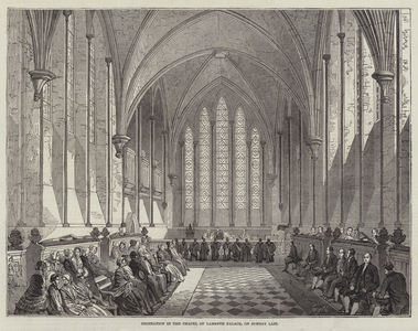 Ordination in the Chapel of Lambeth Palace, on Sunday Last (engraving)