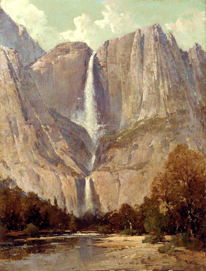Bridalveil Fall, Yosemite (oil on canvas)
