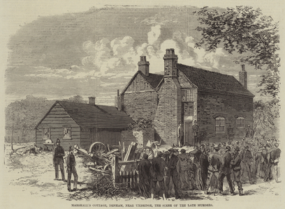 Marshall's Cottage, Denham, near Uxbridge, the Scene of the late Murders (engraving)