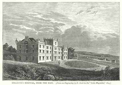 Gillespie's Hospital, from the East (engraving)