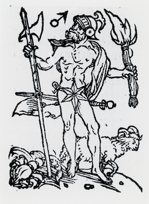 Planetary figure of Mars. From ''Sphaera mundi'', Strasburg, 1539.