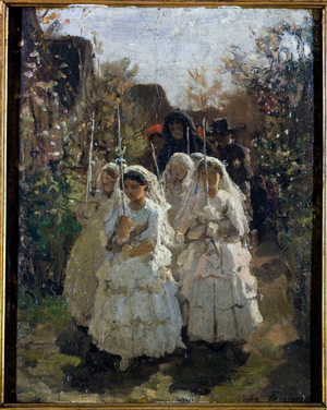 Les communiantes à Courrières, ca. 1855 (oil)