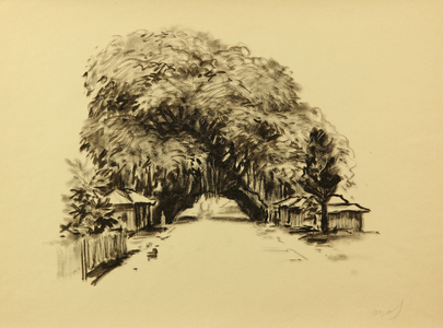 Sri Lanka Street, 1960 (tempera on paper)