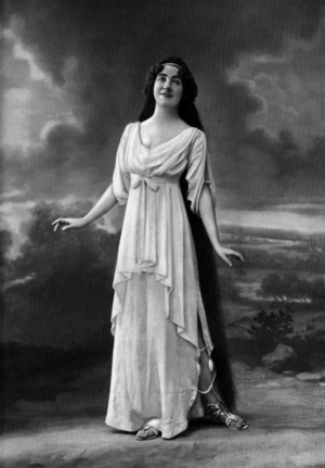 French opera singer Aline Vallandri as Eunice in opera "Quo Vadis", photo from french paper "Le Theatre" january 1910