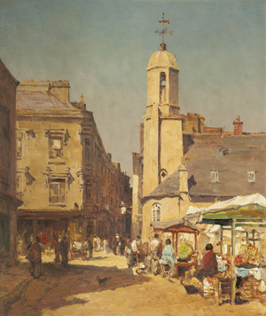 Old St Matthew's church, Douglas, 1882 (oil on canvas)