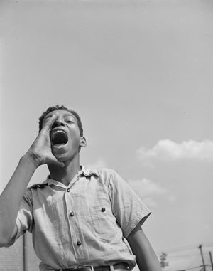 Boy at the playground, Frederick Douglass housing project, Anacostia neighbourhood, Washington D.C., 1942 (b/w photo)