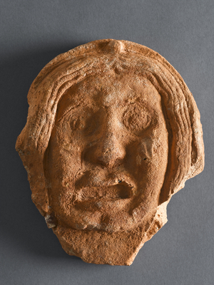 Roof tile in the shape of a human face, AD 55-65 (ceramic)