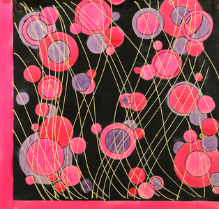 Design sketch for a scarf, 1975 (gouache on paper)