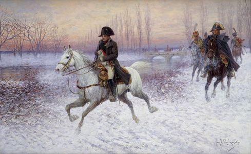 Napoleon at the Head of a Troop of Cavalry, (oil on canvas)