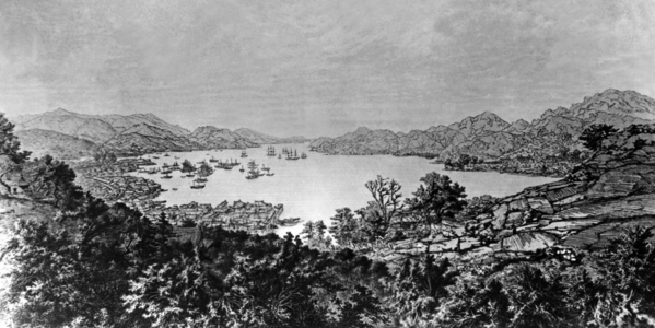 The Bay of Nagasaki, 1900s (b/w photo)