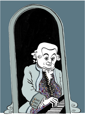 Johann Sebastian Bach at the keyboard