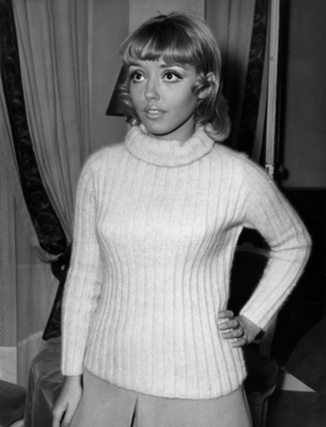 French Comedian Corinne Le Poulain during Rehearsal of Play "Quarante Carats" September 23, 1967 (b/w photo)