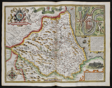 The bishioprick and citie of Durham. A map of the county Durham; inset, the city of Durham