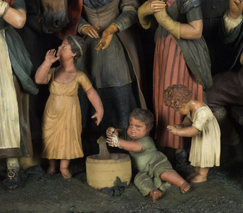 Scene Before an Inn (Huntsman and Villagers), c.1800 (modelled wax) (detail of 3964325)