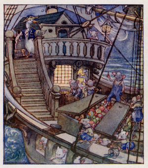 Nursery rhyme: I Saw A Ship A-Sailing (colour litho)