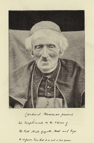 The Late Cardinal Newman (b/w photo)