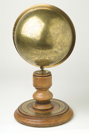 Celestial sphere made for Itiqad Khan, brother in law of Emperor Jahangir, 1623 (brass & silver)
