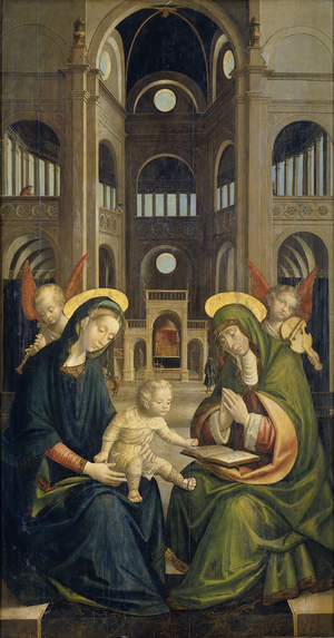 The Madonna and Child with St Anne, 1528 (oil on panel)