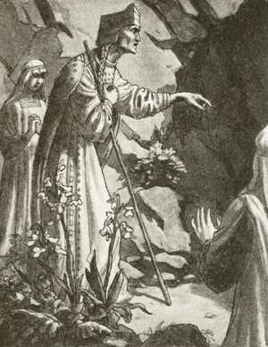 The Empress Helena, mother of Constantine the Great, discovering the Holy Sepulchre (litho)