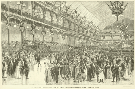 Les Fetes de L'Exposition, Le Palais de L'Industrie Transforme en Salle des Fetes (engraving)