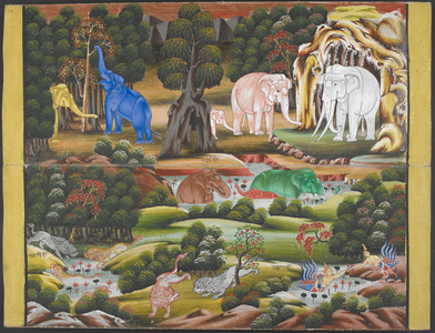 The fabulous region of Himavant covered in forests with seven great lakes and inhabited by gods, sages, demons and wild animals.