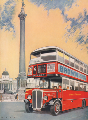 We came to Trafalgar Square (colour litho)