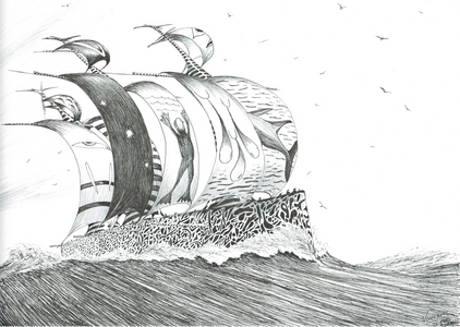 Storm Creators Cape Henlopen, 2024 (ink and pencil on paper)