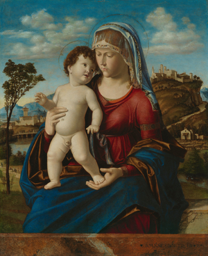 Madonna and Child in a Landscape, c.1496-99 (oil on panel)