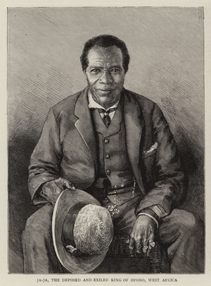 Ja-Ja, the Deposed and Exiled King of Opobo, West Africa (engraving)