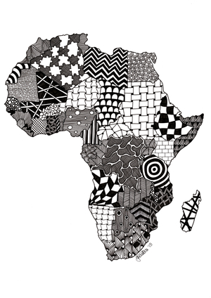 Africa, 2015 (ink on bristol board)
