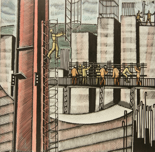Fundaments, 1971 (linocut & w/c on paper)
