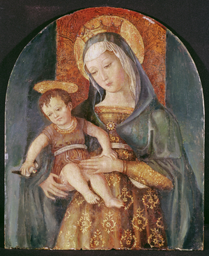Virgin and Child (oil on panel) 