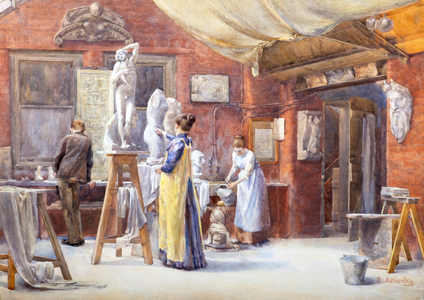 The Sculptor's Studio (watercolour)