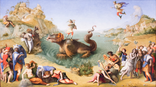 Perseus freeing Andromeda, 1510-15 circa, (oil and tempera on wood)