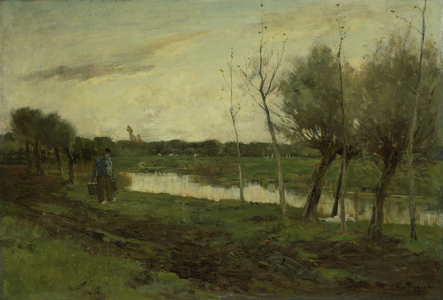 Landscape with a canal, 1873-1903 (oil on canvas)