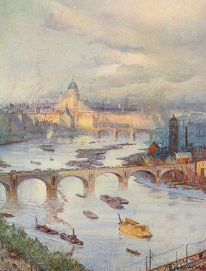 The City of London seen from the National Liberal Club (colour litho)
