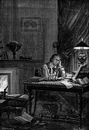 Artist's impression of Urbain Jean Joseph Leverrier, c.1880 (engraving)