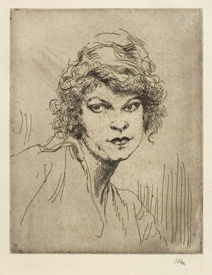 A Girl's Head, c. 1914 (etching on paper)