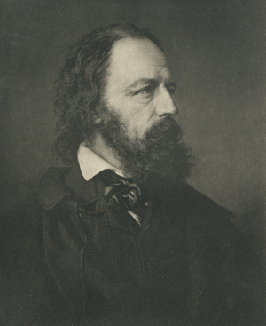 Alfred, Lord Tennyson (1809-92), Noted English Poet, Portrait based on Photography by Mayall (b/w photo)