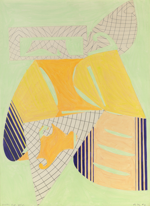 Maquette for the MFA, H Ball Decorations, 1982, reworked 1983 (collage, printed paper, w/c & graphite on board)