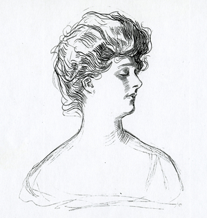 A Gibson Girl, c.1902 (litho)
