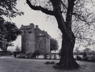 Claypots Castle, an old Angus Landmark near Broughty Ferry (b/w photo)