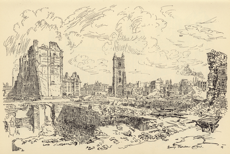 In the city ruins (litho)