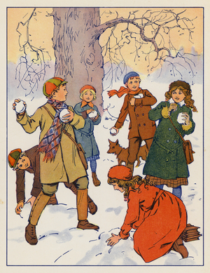 A winter's day (colour litho)