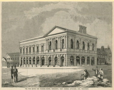 The new baths and reading rooms (engraving)
