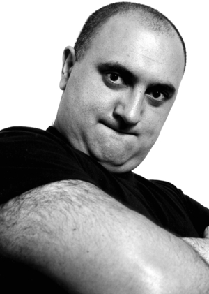 Alexei Sayle, 1984 (b/w photo)