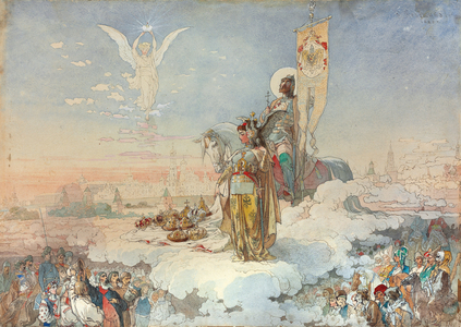 The coronation of Alexander III, 1883 (ink, w/c, gouache)