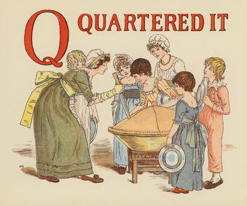 Kate Greenaway: Q - Quartered It (colour litho)