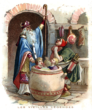 The legend of St Nicholas, bishop of Myre, Lycia,